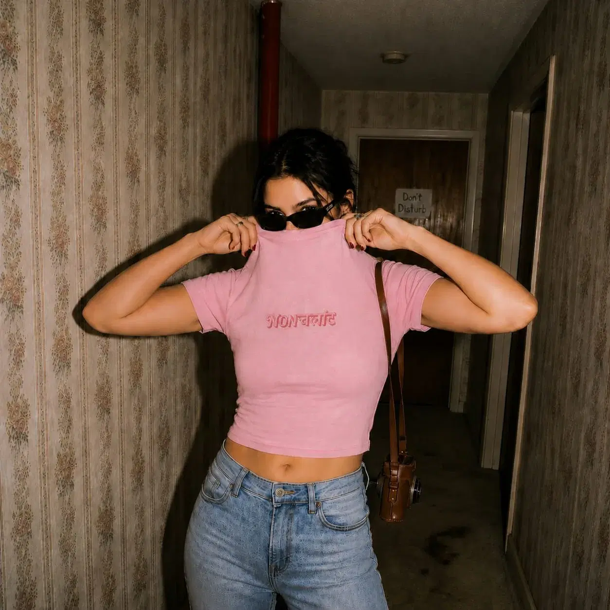 BYN Nonchalant Pink Crop Tee for Women
