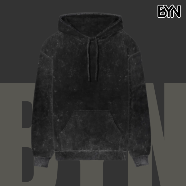 Acid Wash Noir Hoodie