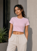BYN Aura Crop Tee – Baby Pink-1