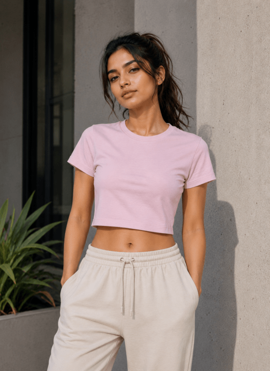 BYN Aura Crop Tee – Baby Pink-1