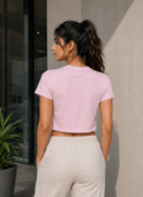 BYN Aura Crop Tee – Baby Pink-2