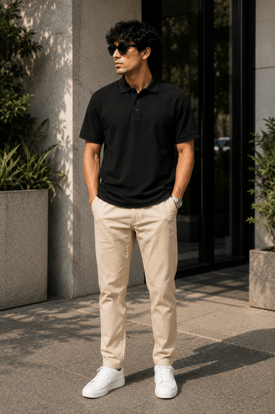 BYN Noir Airtex Polo -1
