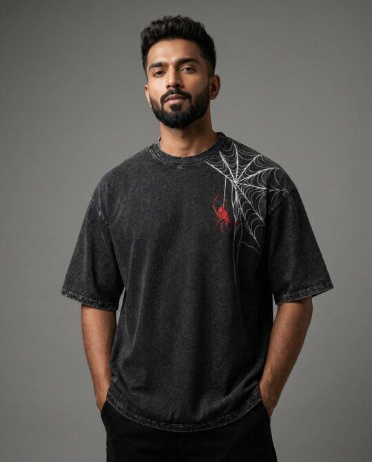 BYN Spiderweb Oversized Acid Wash T-Shirt